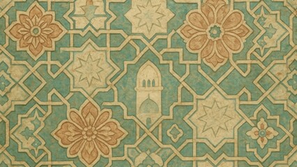 Fototapeta premium Intricate geometric Islamic pattern desktop wallpaper