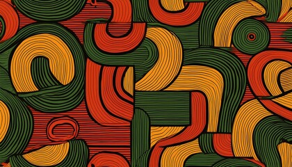 abstract geometric seamless pattern background with simple geometric hand drawn shapes and lines africa inspired wallpaper backdrop print for kwanzaa juneteenth black history month