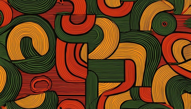 abstract geometric seamless pattern background with simple geometric hand drawn shapes and lines africa inspired wallpaper backdrop print for kwanzaa juneteenth black history month