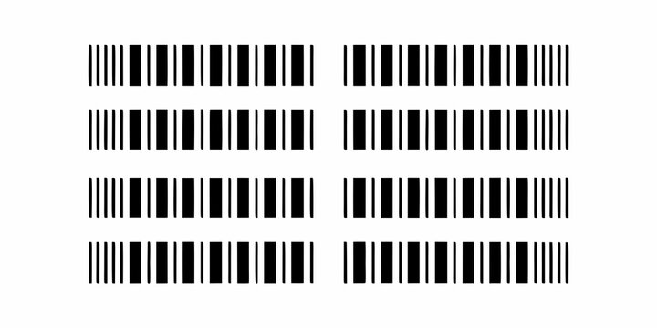Barcode pattern on a white background linear code arrangement