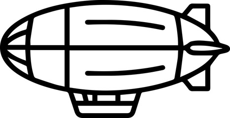 Futuristic Airship Vector Outline in Minimalist Line Art Style © Freya