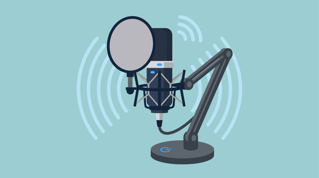 Professional studio microphone on stand.