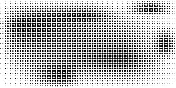 Dotted gradient halftone background. Horizontal seamless dots pattern in pop art style. Abstract modern stylish texture. Vector bacground