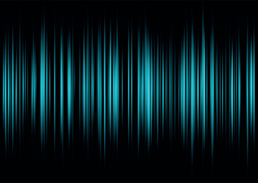 Abstract Blue Cyan Neon Glowing Vertical Lines on Black Background, Shiny Electric Light Rays Sound Wave Equalizer Effect, Futuristic Technology Digital Data Design Wallpaper