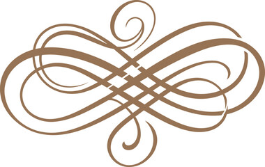 Elegant decorative brown calligraphic flourish and ornamental swirl design element with calligraphic flourish decorative ornamental isolated background calligraphy artistic ornament graphics © Eps World