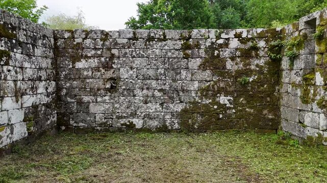 Ancient stone ruins of Forno da Santa in Galicia, Spain