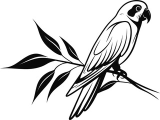Fototapeta premium Parrot Bird silhouette illustration