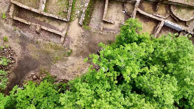 Castro de Armea ancient celtic archaeological site aerial view