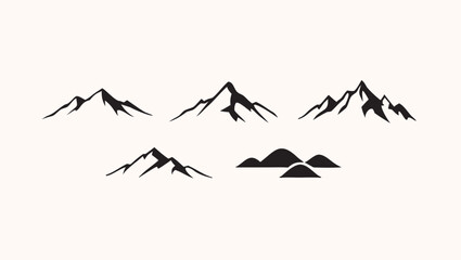 Fototapeta premium mountain landscape illustration, mountain silhouette art, nature scenery clipart, hand drawn mountain sketch, outdoor adventure illustration, mountain outline drawing,