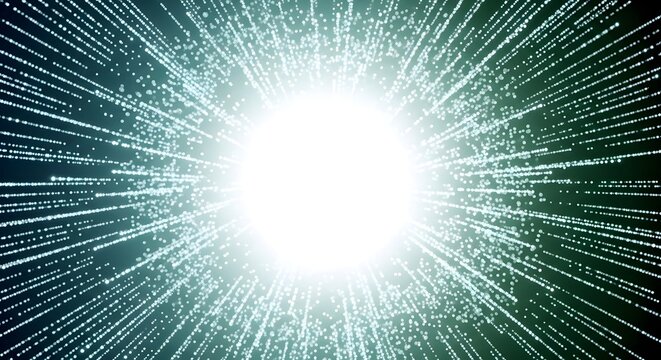 Dynamic light streams rapidly whisk outwards from a brilliant central core, embodying accelerated data flow and powerful technological advancement