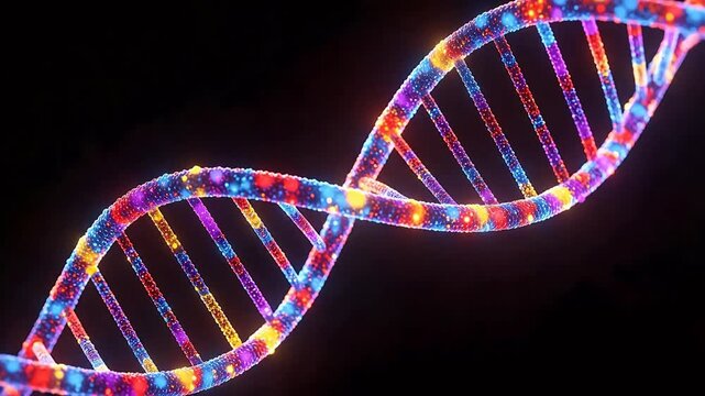 Colorful DNA double helix structure