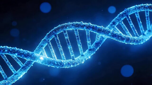 Blue DNA double helix structure