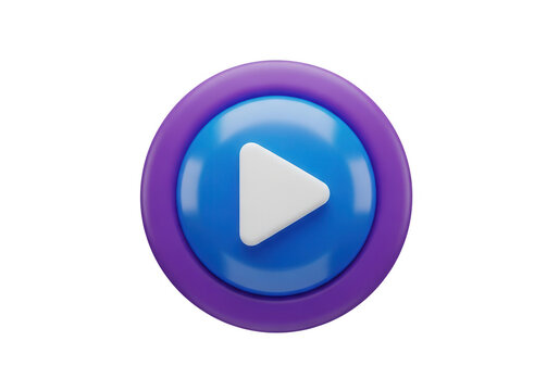 Purple circular play button icon with gradient shadow