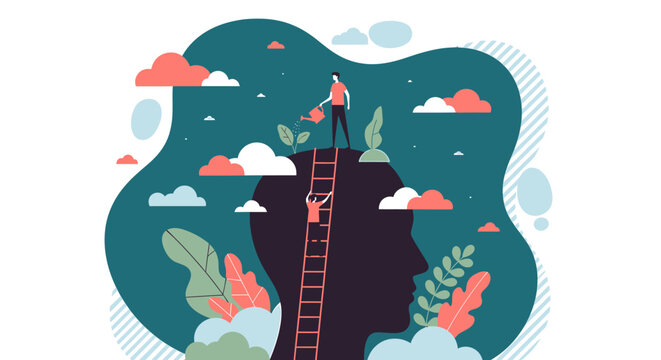 Illustration of personal growth and self-improvement journey.