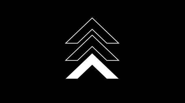 Geometric arrows pointing upward on black background arrow design direction