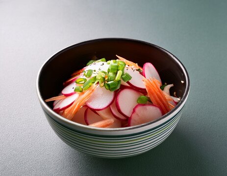 minimal mu saengchae korean radish salad in traditional bowl