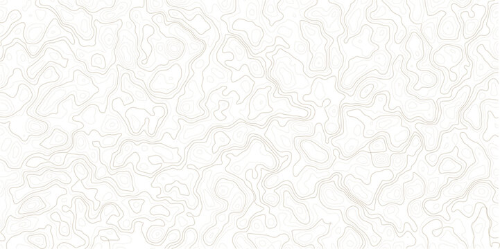 Topographic map design with beige lines on white background for graphic resources