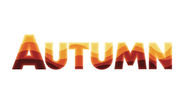 Autumn Text Graphic: A visually striking graphic featuring the word AUTUMN crafted with layered, wavy textures in warm autumnal colors like orange, yellow, and brown.