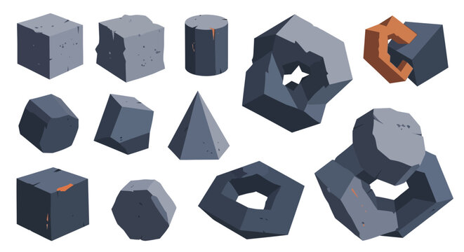 Abstract 3D Geometric Shapes Collection