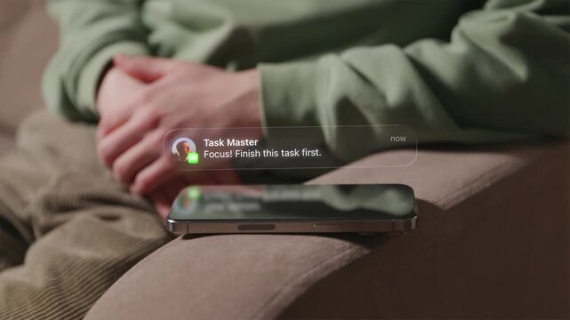 Deep work reminder on smartphone screen to focus on task first