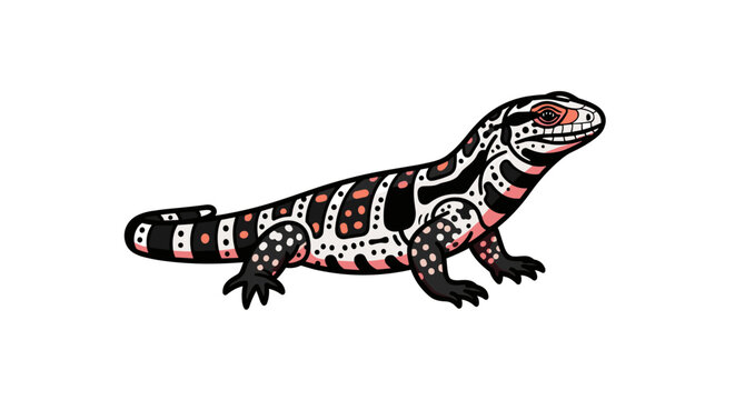 Detailed tegu lizard with patterned skin