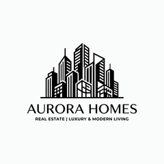 Obraz premium Aurora Homes Real Estate Logo Design.