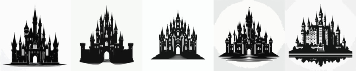 Obraz premium Vector silhouette of castle