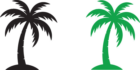Fototapeta premium Minimalist Black Palm Tree Silhouette on White Background