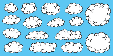 Fototapeta premium Hand drawn cloud doodle element vector illustration