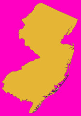 Obraz premium Outline Vector Map of New Jersey State of USA