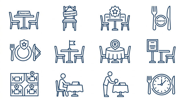 Restaurant and Dining Service Icons Set
