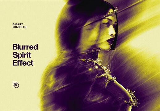 Blurred Spirit Photo Effect &ndash; Duotone Distortion for Album Cover & Social Media (PSD)