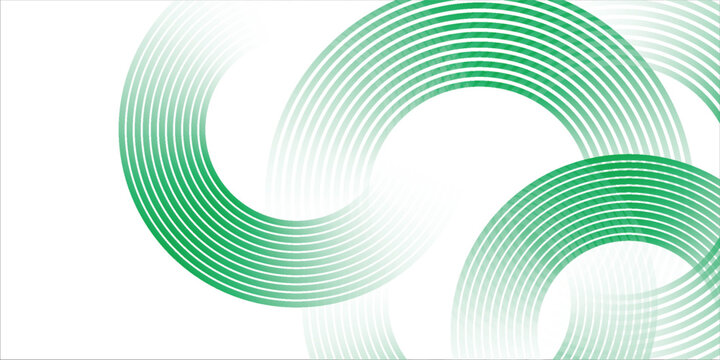 abstract white abstract background layer overlaps a bright space with a circle gren effect decoration. A modern banner with a striped style vector illustration art.