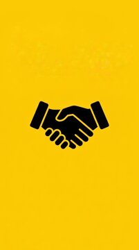 Black Handshake Icon