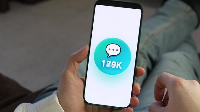 Watch social media growth in real-time. Follower or message counter rapidly rising from 150K to 200K plus. Perfect for digital marketing, viral content strategies, and influencer success stories. High