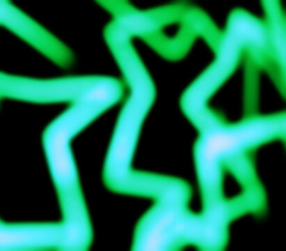 green teal glowing blurry zig zag neon lines abstract background