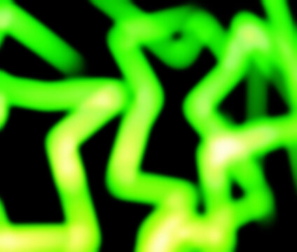 green glowing blurry zig zag neon lines abstract background