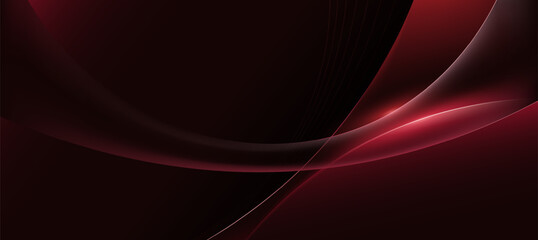 Fototapeta premium Red Curved With Black Gradient Abstract Luxury Banners Background