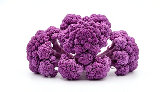 Cluster of Fresh Purple Tapioca Pearls on White Background Minimalist Style