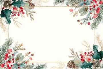 Fototapeta premium Pre-made Holiday Border Artwork for Prints and Invitations