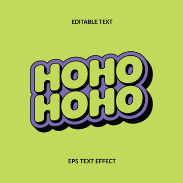 editable text effect vector featuring neon green and purple minimalist hoho playful sticker logo design for printing packaging craft branding modern typography and creative decorative artwork
