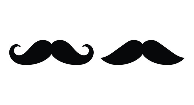 Two black mustache silhouettes against a white background a classic facial hair style silhouette moustache whiskers