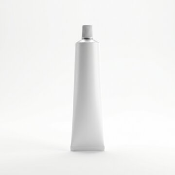 Close-up of Empty Toothpaste Tube on White Background with Minimalist Style