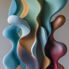 Naklejka premium This is a modern abstract ceramic sculpture 