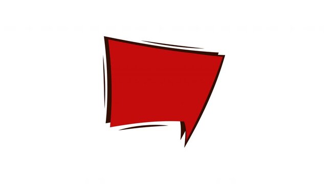 Red comic speech bubble icon for graphic design projects on a transparent background. Suitable for comic book illustrations and artistic symbol usage creatively.