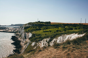 Fototapeta premium The Picturesque White Cliffs of Dover on a Summer Day