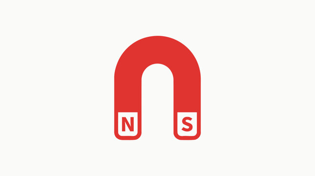 Red Horseshoe Magnet Symbol Icon.