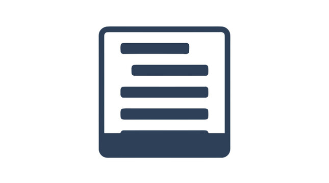 Simple Document Icon with Lines.