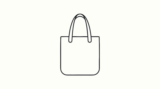Simple line drawing of a handbag 1.