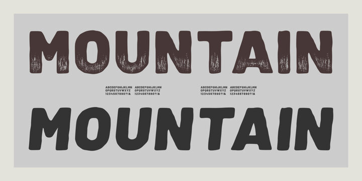 Rugged Distressed Alphabet Bold Outdoor Vintage Display Font Vector